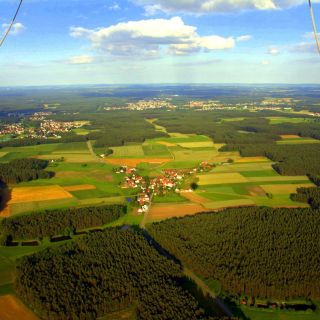 Aussicht von oben - Ballonfahrten Sky Adventure Gebiet Neustadt a. d. Aisch in der ErlebnisRegion Steigerwald